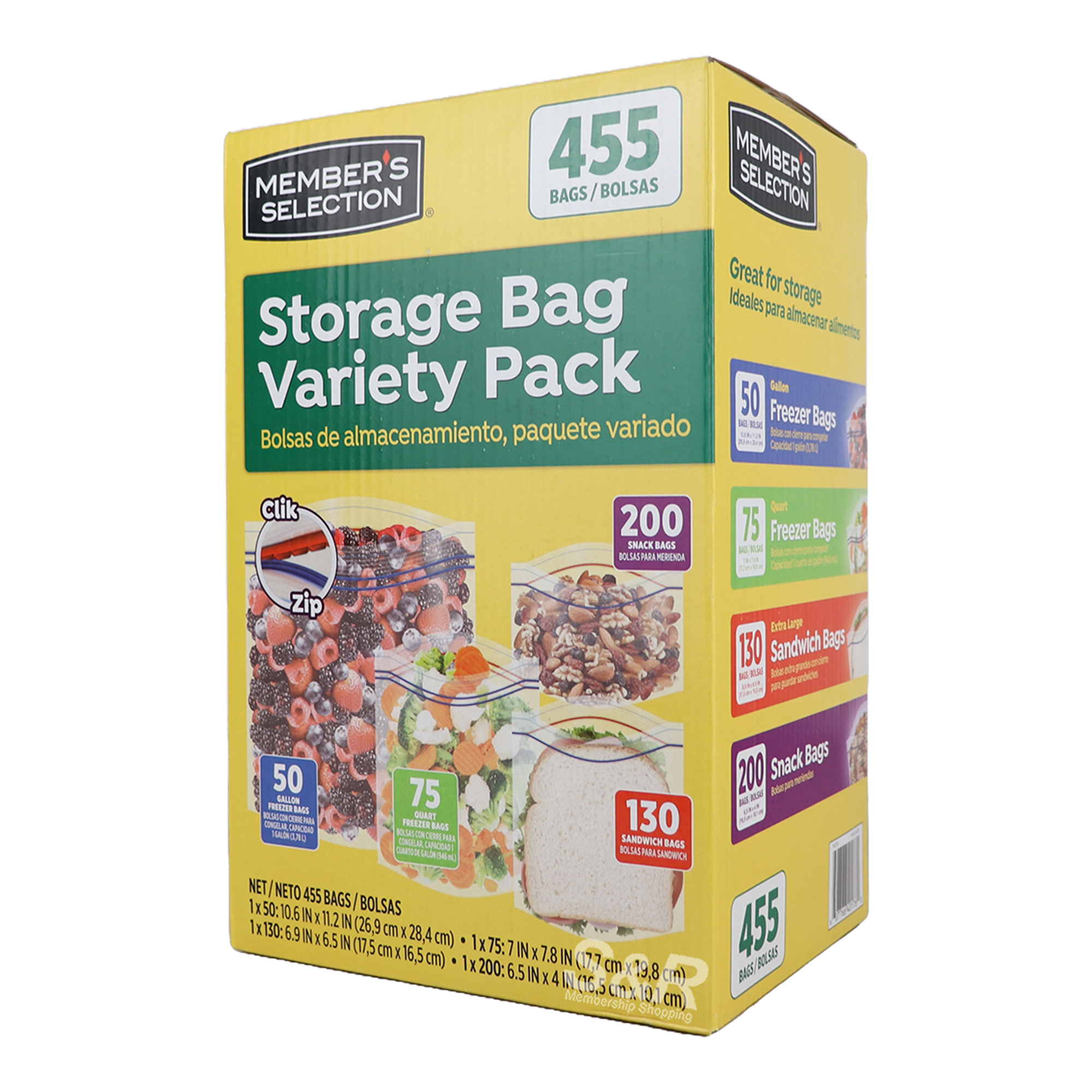 Member's Selection Storage Bag Variety Pack 455pcs